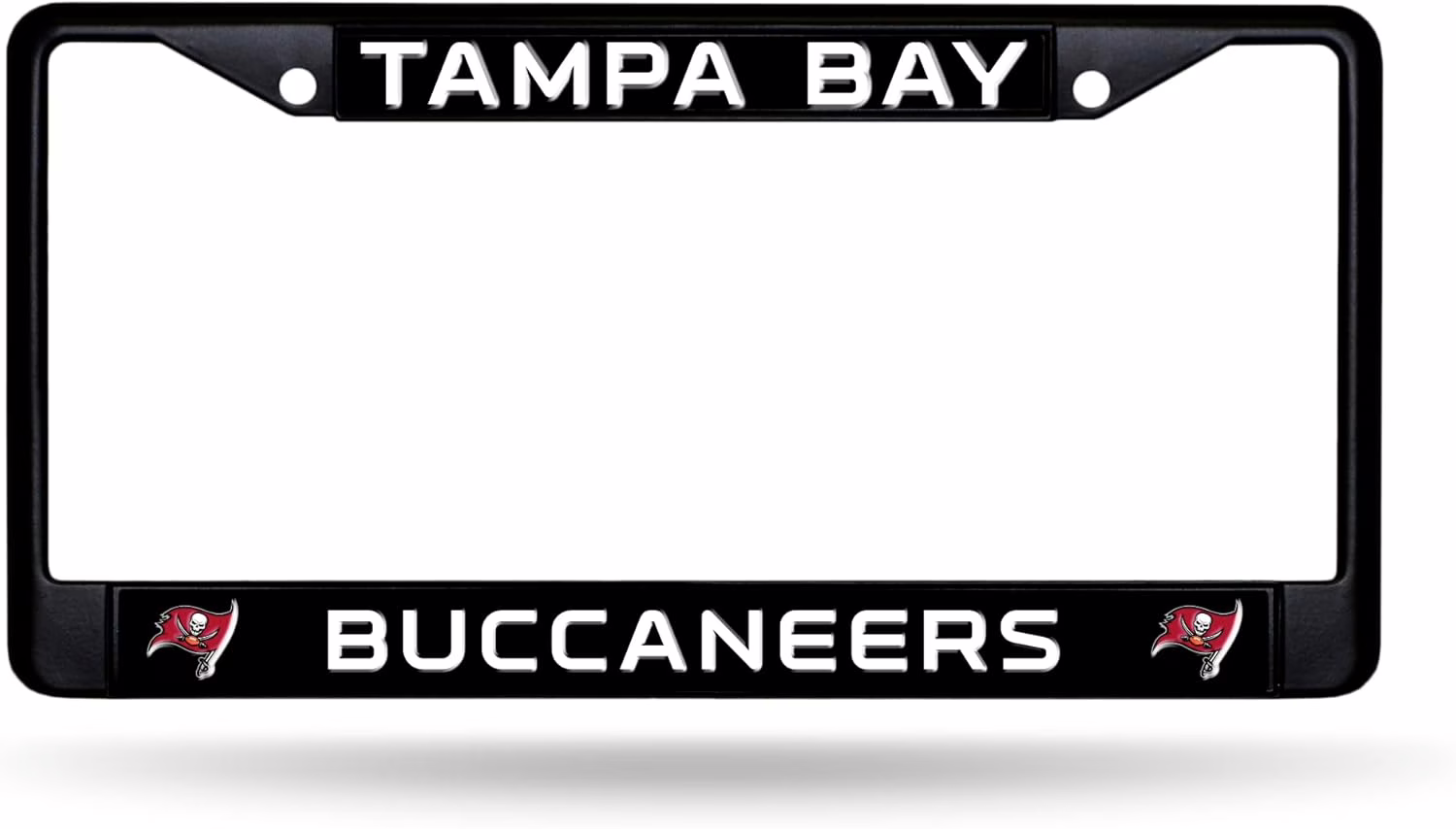 Rico Industries NFL Football Primary Black Chrome Frame with Plastic Inserts 12″ x 6″ Car/Truck Auto Accessory
