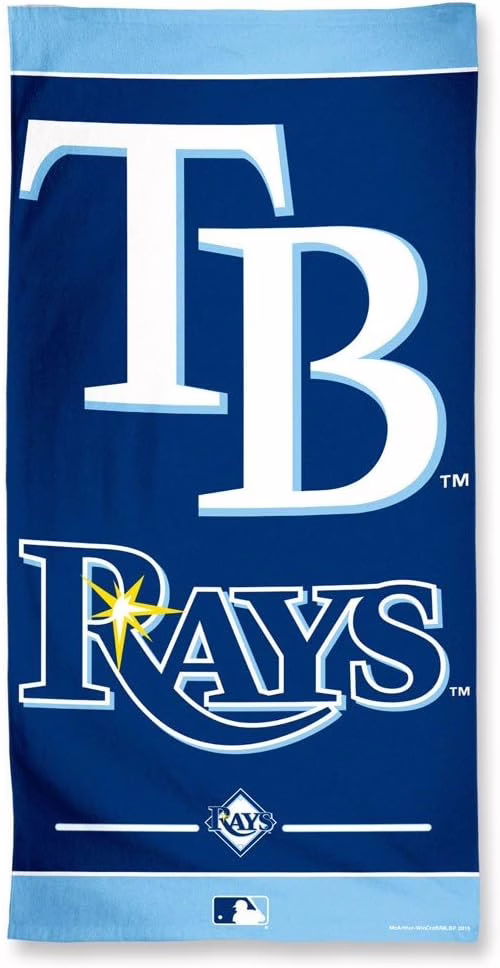MLB Tampa Bay Rays Beach Towel, 30″x60″, Team Color