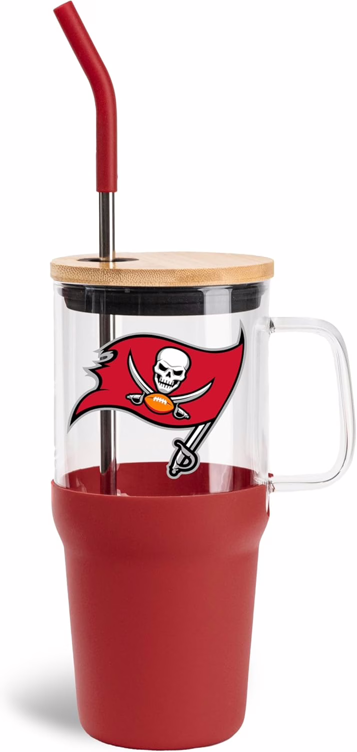 The Memory Company Officially Licensed NFL Game Day Tumbler - 40oz Stainless Steel Double-Wall Insulated Team Color Bling Cup with Team Logo, NFL Licensed Sports Travel Mug with Lid & Straw 4