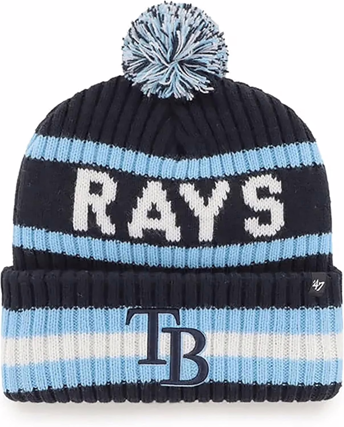47 NHL Unisex-Adult Team Color Officially Licensed Primary Logo Bering Sport Knit Cuffed Pom Beanie Cold Weather Hat