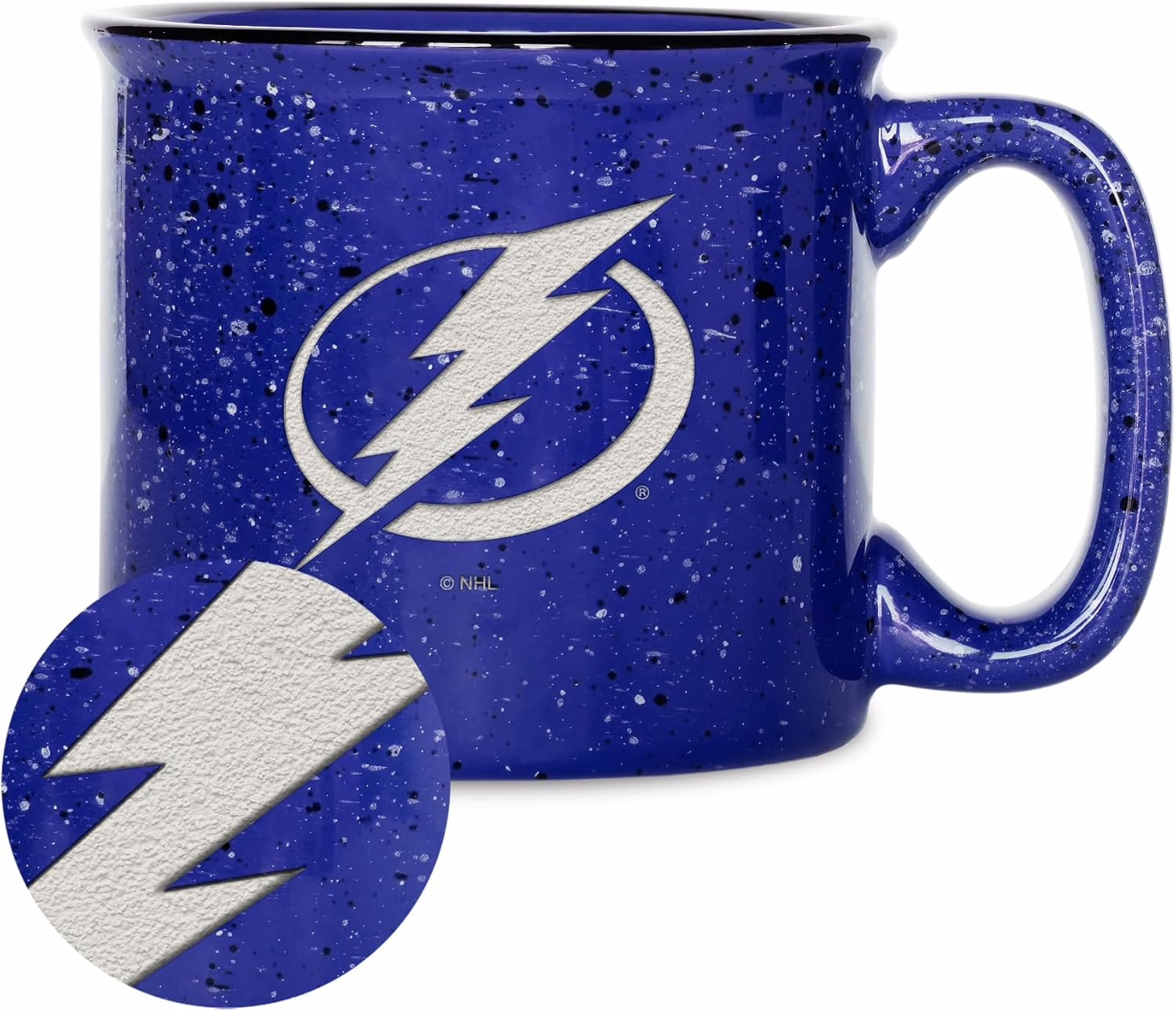 Rico Industries NHL Hockey Speckle 12oz Laser Engraved Campfire Mug