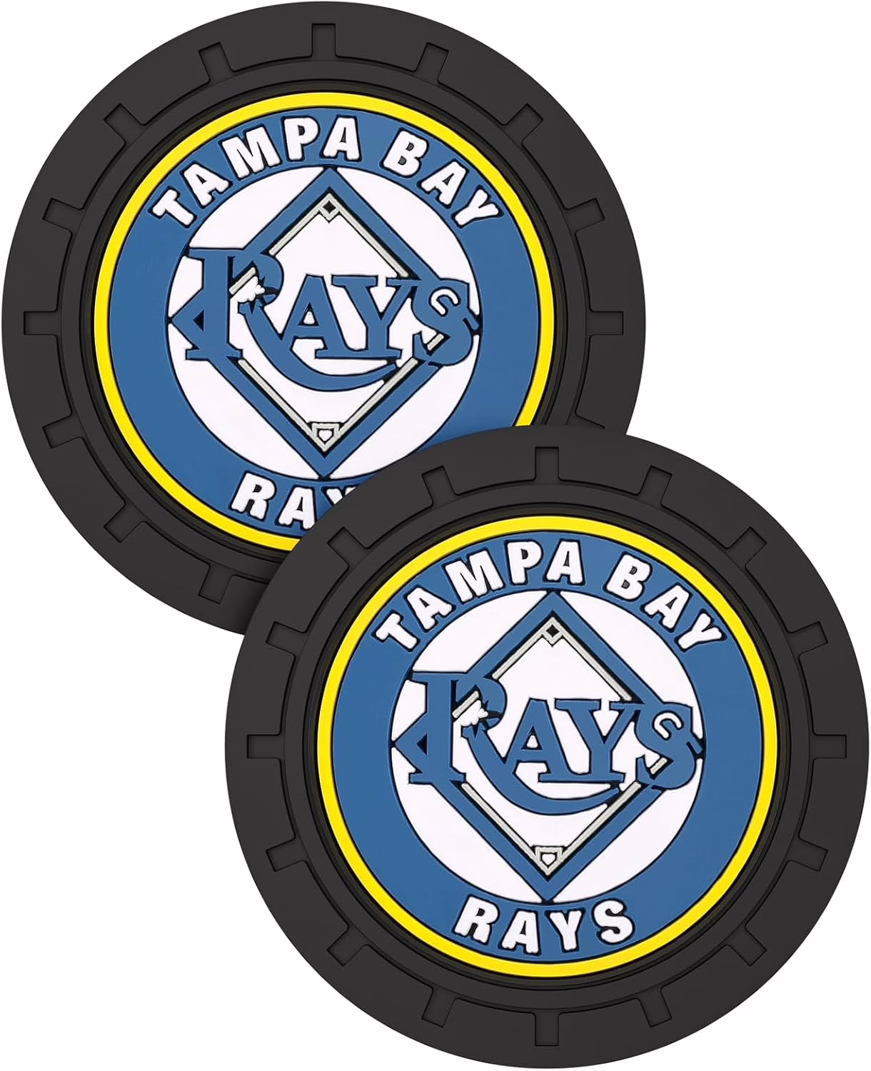 Car Cup Holder Coasters for Tampa Bay Devil Rays Baseball Fans, Silicone Non-Slip Car Coasters for Car Cup Holder,Car Interior Accessories, Tampa Bay Devil Rays