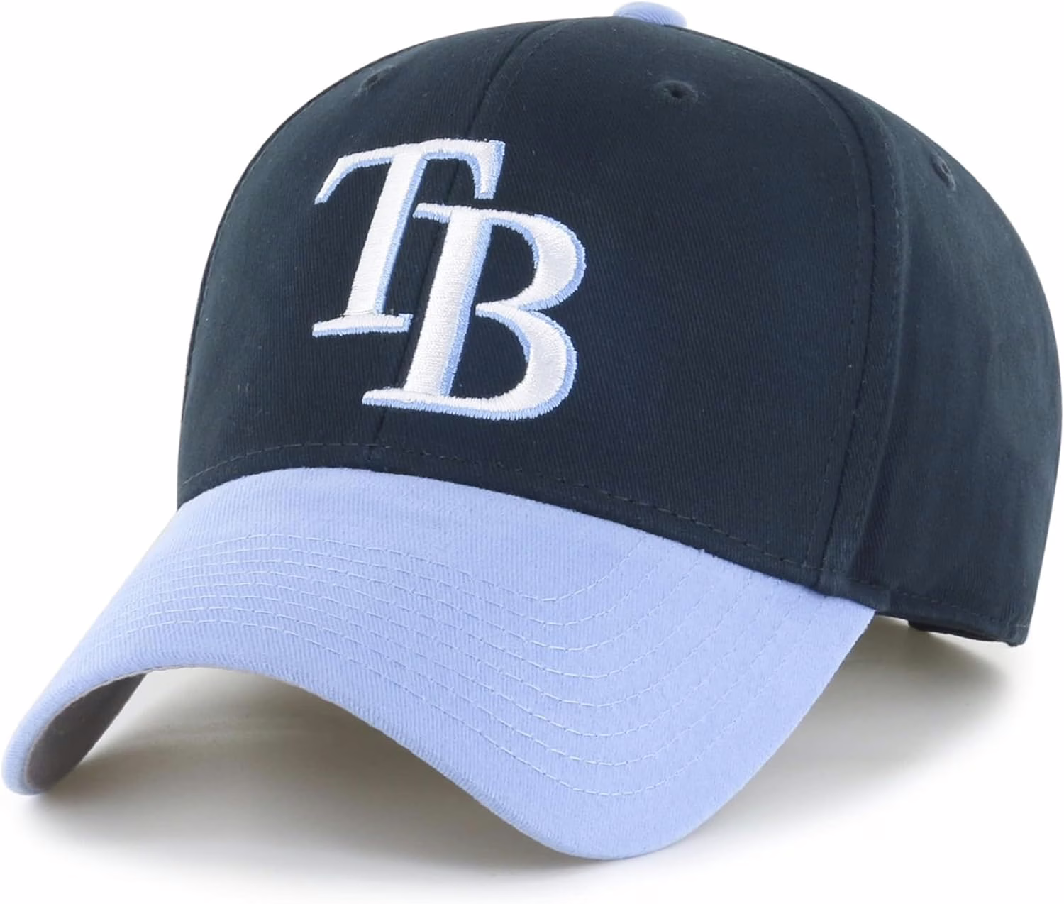 Officially Licensed Tampa Bay MVP Two-Tone Baseball Hat Classic Navy Blue Adjustable Team Logo Embroidered Cap