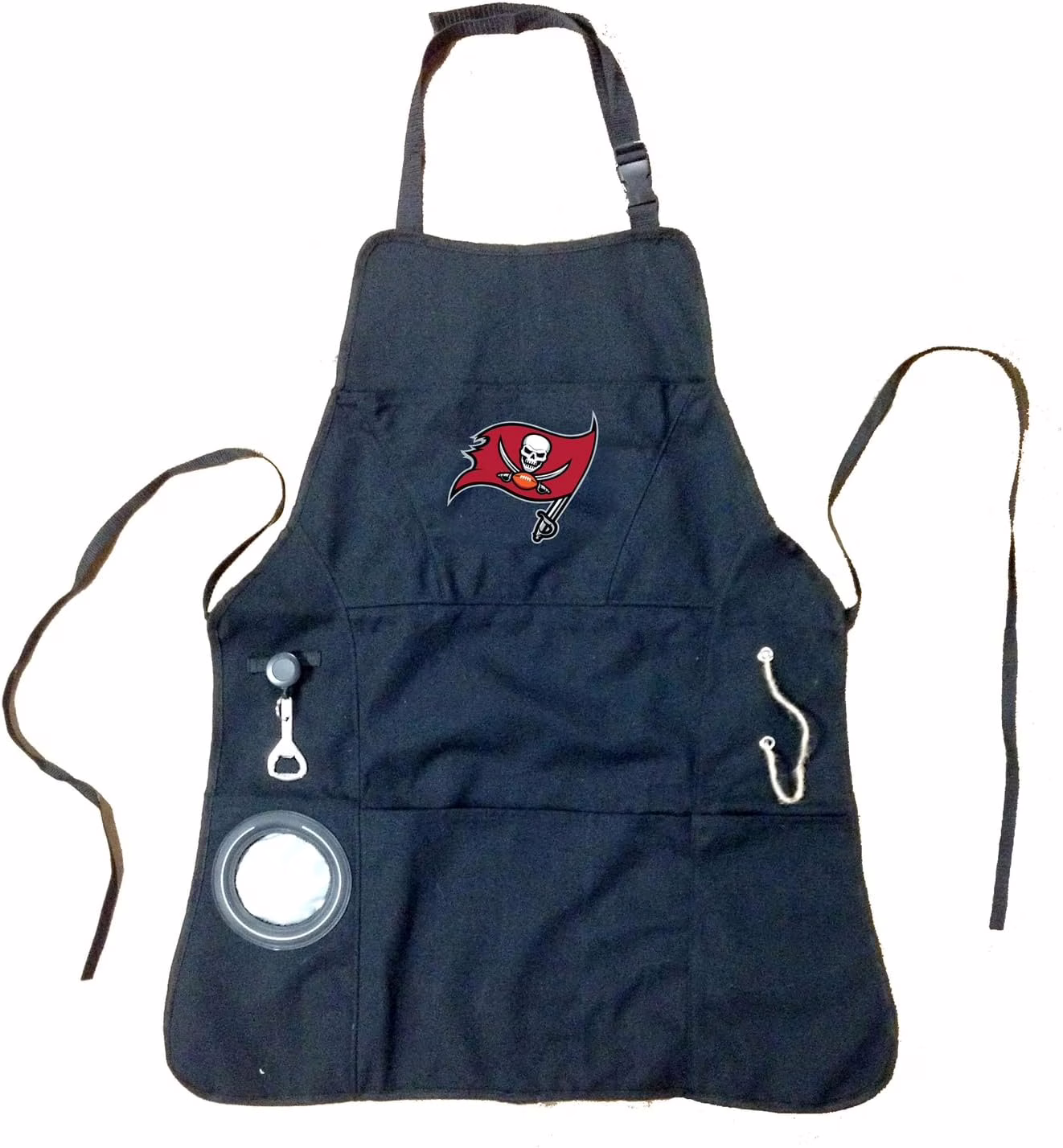 Team Sports America NFL Ultimate Grilling Apron with Bottle Opener and Insulated Beverage Holder, Adjustable Straps Men Women