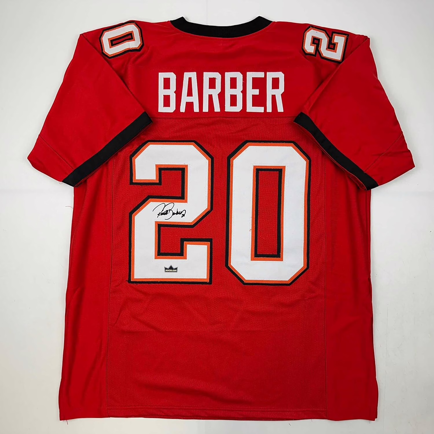 Facsimile Autographed Ronde Barber Tampa Bay Red Reprint Laser Auto Football Jersey Size Men’s XL